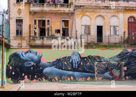 Kuba, La Habana Vieja (Altstadt Havanna), Grafitti in Spielplatz Stockfoto