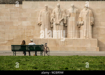 Reformation Wand, Parc des Bastions, Genf, Schweiz Stockfoto