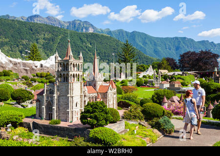 Swissminiatur, Miniatur Schweiz Modell Theme Park, Melide, Lago di Lugano, Lugano, Kanton Tessin, Schweiz Stockfoto