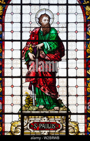 Chile, La Serena, Iglesia Catedral die Kathedrale, Glasfenster, St. Paul Stockfoto