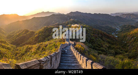 Die große Mauer bei Mutianyu nr Peking in der Provinz Hebei, China Stockfoto