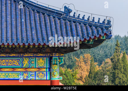 China, Beijing Tiantan Park, Tempel des Himmels, Halle des Gebetes für eine gute Ernte, Nebengebäude Stockfoto