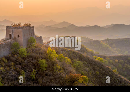 China, Peking Gemeinde, miyun County, der Chinesischen Mauer (UNESCO-Weltkulturerbe), Gubeikou zu Jinshanling Abschnitt Stockfoto