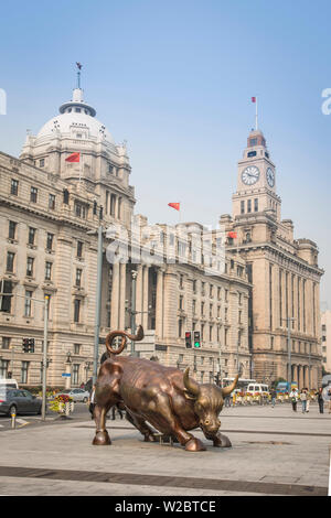 Hongkong und Shanghai Bank Building und Custom House, The Bund, Shanghai, China Stockfoto