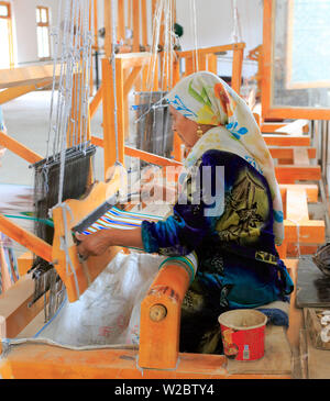 Seidenproduktion Fabrik, Hotan, Hotan Präfektur, Uigurischen Autonomen Gebiet Xinjiang, China Stockfoto