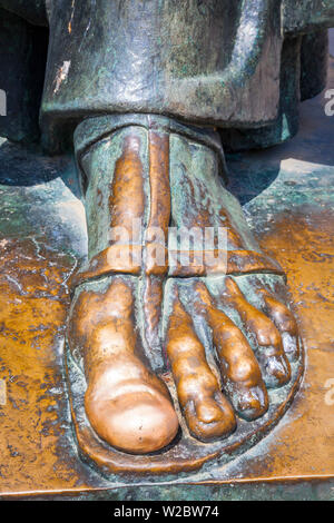 Detail des Bischofs Gregor von Nin (Grgur Ninski) Statue, Split, Dalmatien, Kroatien Stockfoto