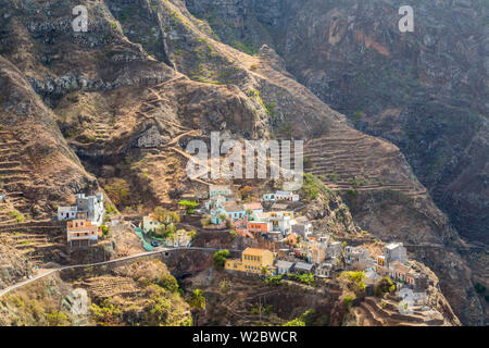 Dorf am Berg, Fontainhas, Insel Santo Antao, Kap Verde Stockfoto