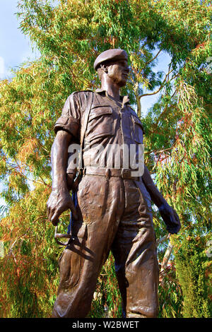 Statue von Kriegshelden Elias Kannaouros, Lofou, Zypern, Östliches Mittelmeer Stockfoto