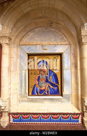 Mosaik Darstellung des Vigin Maria, Kykkos Kloster Kykkos, Troodos, Zypern, Östliches Mittelmeer Stockfoto