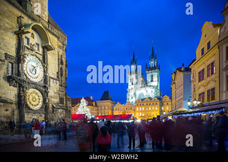 Altstädter Ring zu Weihnachten, Prag, Tschechische Republik Stockfoto