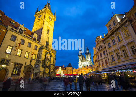 Altstädter Ring zu Weihnachten, Prag, Tschechische Republik Stockfoto