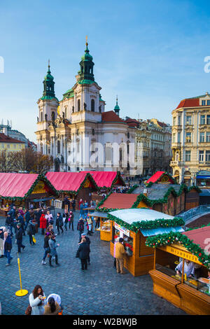 Weihnachtsmarkt, Altstädter Ring, Prag, Tschechische Republik Stockfoto