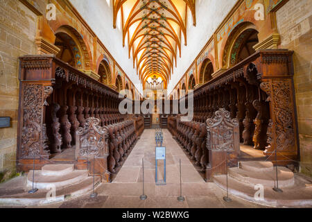 Das chorgestühl in der mittelalterlichen Zisterzienserkloster (Kloster Maulbronn) als Weltkulturerbe der UNESCO, Maulbronn, Baden Württemberg, Deutschland Stockfoto