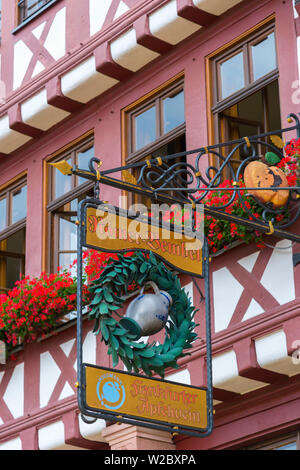 Deutschland, Hessen, Frankfurt am Main, Altstadt (Altstadt), Römerberg, Apfelwein Zeichen Stockfoto