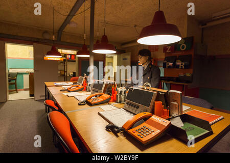 Dänemark, Fünen, Odense, Odense Bunkermuseum, Zeit des Kalten Krieges Zivilschutz Bunker Interieur Stockfoto