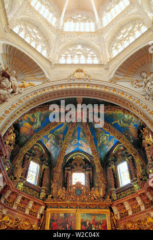 Fresko mit Engeln an der Decke, Valencia Kathedrale, Valencia, Valencia, Spanien Stockfoto