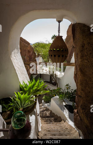 Spanien, Kanarische Inseln, Lanzarote, Oasis de Nazaret, Lagomar, ehemaliges Haus von Schauspieler Omar Sharif, Jesus Soto, Architekt, Innenraum Detail Stockfoto