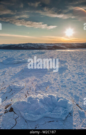 Grönland, Disko-Bucht, Ilulissat, schwimmendes Eis, Luftbild Stockfoto