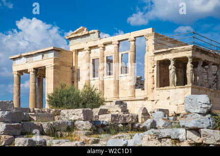 Griechenland, Attika, Athen, die Akropolis, das Erechtheion, Portal der Karyatiden Stockfoto