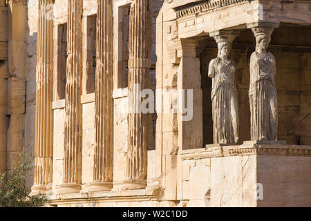 Griechenland, Attika, Athen, die Akropolis, das Erechtheion, Portal der Karyatiden Stockfoto