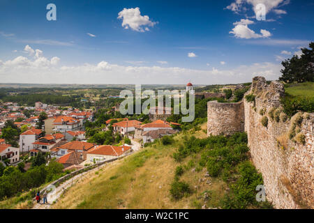 Griechenland, OstMazedonien und Thrace Region, Didymotiho, erhöhten Blick auf die Stadt aus dem Kale Fortresss Stockfoto