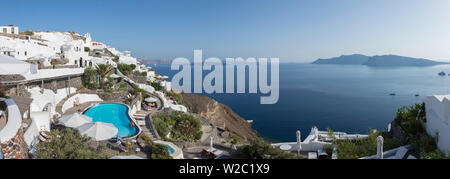 Das luxuriöse 5-Sterne-Hotel Perivolas hotel, Oia, Santorini (Thira), Kykladen, Griechenland Stockfoto