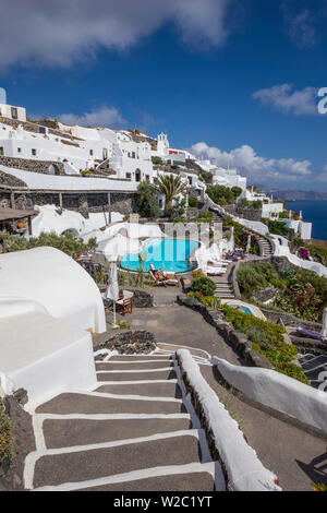 Das luxuriöse 5-Sterne-Hotel Perivolas hotel, Oia, Santorini (Thira), Kykladen, Griechenland Stockfoto