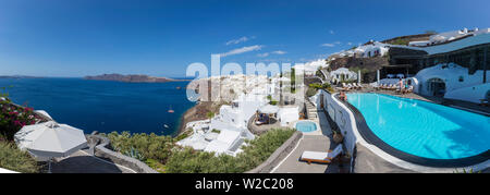 Das luxuriöse 5-Sterne-Hotel Perivolas hotel, Oia, Santorini (Thira), Kykladen, Griechenland Stockfoto