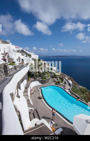 Das luxuriöse 5-Sterne-Hotel Perivolas hotel, Oia, Santorini (Thira), Kykladen, Griechenland Stockfoto