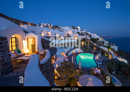 Das luxuriöse 5-Sterne-Hotel Perivolas hotel, Oia, Santorini (Thira), Kykladen, Griechenland Stockfoto