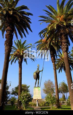 Statue des siegreichen Achilles, Achilleion Palast, Corfu, Ionische Inseln, griechische Inseln, Griechenland, Europa Stockfoto