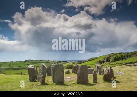 Drombeg Stone Circle, 5. Jahrhundert, Drombeg, County Cork, Irland Stockfoto