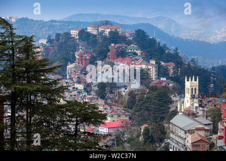 Indien, Himachal Pradesh, Shimla, Ansicht der Kirche Christi auf dem Grat Stockfoto