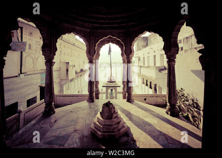 Indien, Rajasthan, Pushkar Heiligen Stadt, Baden Ghats am See Stockfoto