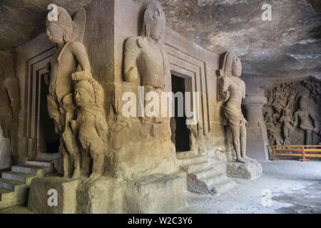 India, Maharashtra, Mumbai, Insel Elephanta Cave Tempel, ein UNESCO-Weltkulturerbe Stockfoto