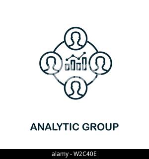 Die analytische Gruppe übersicht Symbol. Thin Line Konzept Element aus Business Management icons Collection. Kreative analytische Gruppe Symbol für mobile Anwendungen und das Web Stock Vektor