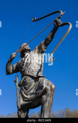 Iran, Teheran, Sa'dAbad Palace Complex, königliche Sommerresidenz während der pahlavizeit, Statue des Persischen Bogenschütze Stockfoto