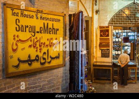 Iran, Iran, Shiraz, Bazar-e Vakil Markt, Kaffee Haus anmelden Stockfoto