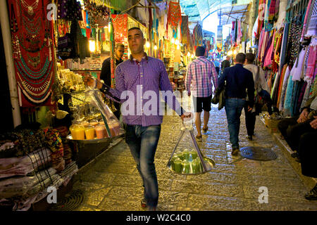 Getränke Anbieter im Markt in der Alten Stadt, Jerusalem, Israel, Naher Osten, Stockfoto