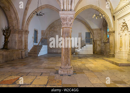 Israel, Jerusalem, den Berg Zion, den Abendmahlssaal - Raum des letzten Abendmahls - Das obere Zimmer über dem Grab des Königs David. Stockfoto