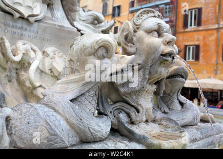 Fontana del Pantheon (Brunnen des Pantheon), Piazza della Rotonda, Rom, Italien Stockfoto