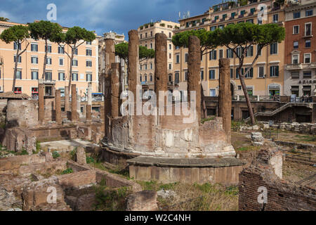 Italien, Latium, Rom, Largo di Torre Argentina, römische Tempel Ruinen Stockfoto