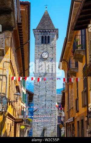 Torre del Comune (Rathausturm) Cannobio, Lago Maggiore, Piemont, Italien Stockfoto
