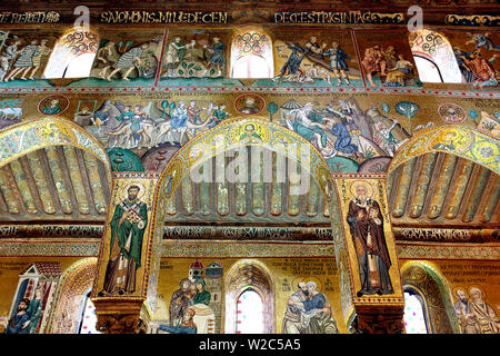 Mosaik der Cappella Palatina (12. Jahrhundert), Palermo, Sizilien, Italien Stockfoto