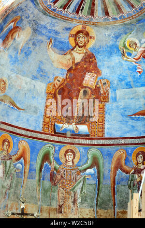 Wandmalerei, Klosterkirche Sant Angelo in Formis, Kampanien, Italien Stockfoto