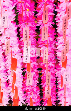 Dekorative bunten Laternen innen Joyesa Tempel, Jongno-gu, Seoul, Südkorea Stockfoto