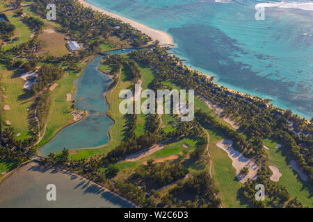 Golfplatz im Beachcomber Paradis Hotel, Le Morne Brabant Halbinsel, Black River (Riviere Noire), Westküste Mauritius Stockfoto