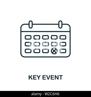 Symbol für die Übersicht des Schlüsselereignisses. Thin Line Concept Element aus der Business Management Icons Collection. Creative Key Event-Symbol für mobile Apps und die Nutzung im Internet Stock Vektor