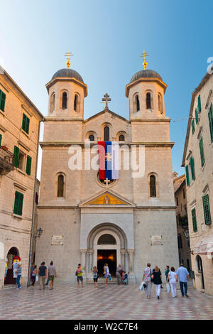 Montenegro, Bucht von Kotor, Kotor, Trg Sveti Lukas, St. Nikolaus Kirche Stockfoto