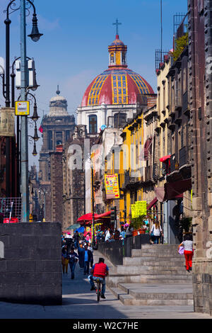 Mexiko, Mexiko City, Emiliano Zapata Straße, Fußgängerzone, Iglesia de la: Iglesia de Santisima Trinidad Stockfoto